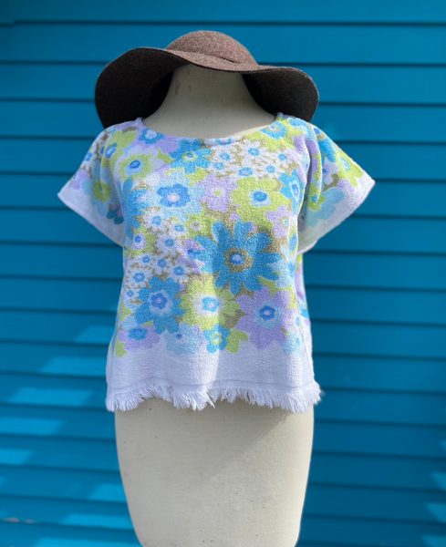 Terry Top (turquoise floral) - size M/L