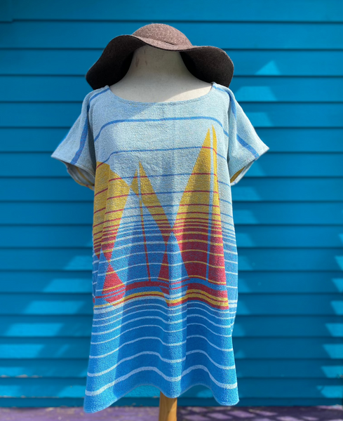 Terry Swim Cover-up (sailboat stripes)